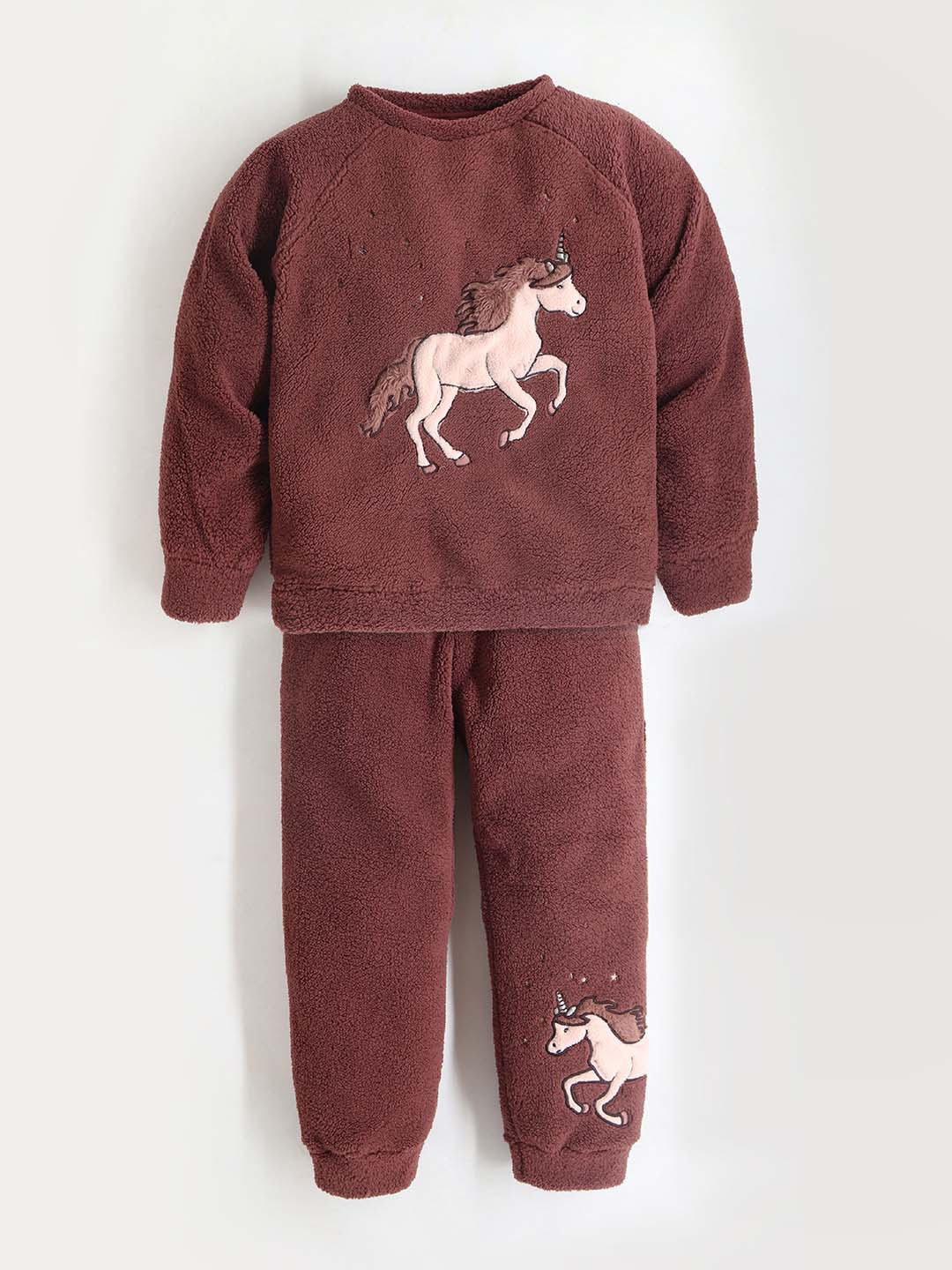 Cherry Crumble Girls Printed Fleece Night suit