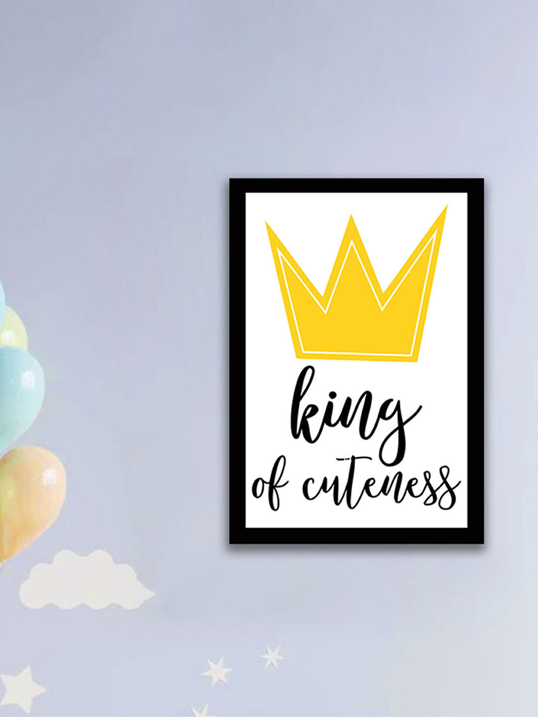 Art Street Black & Yellow King of Cuteness Painted Framed Wall Art