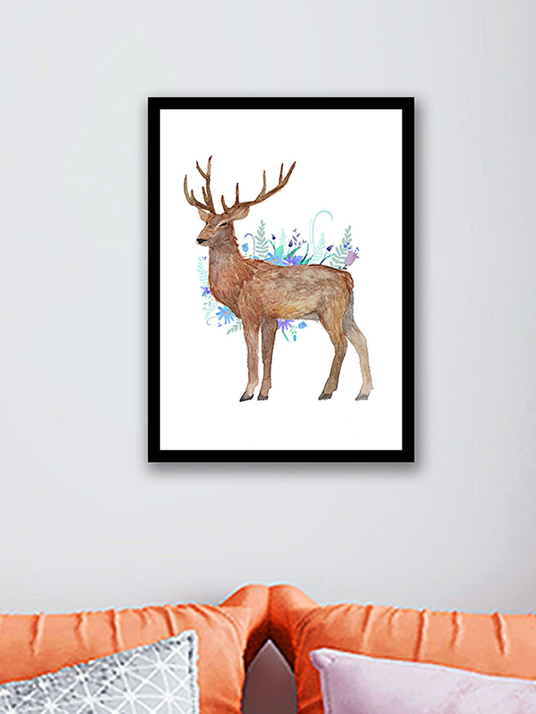 Art Street Flower White MDF Wall Kids Room Rectangle Paintings Wall Art -12.87 x 17.68In