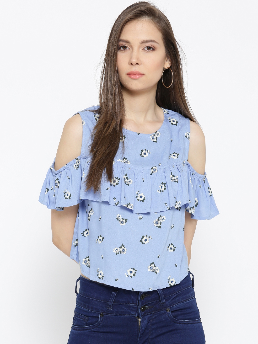 Buy Pepe Jeans Women Blue Printed Top - Tops for Women 2137462 ...