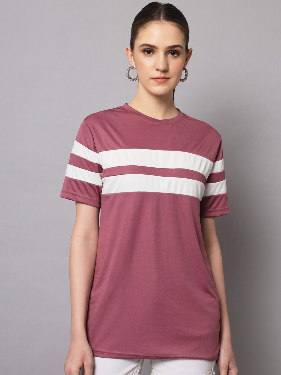 Rodzen Women Striped Loose Cotton T-shirt