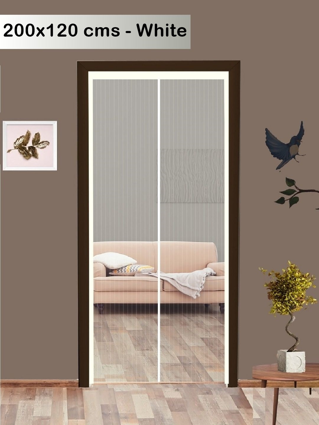 Classic Mosquito Net White Magnet Self-Closing Mosquito Net for Door
