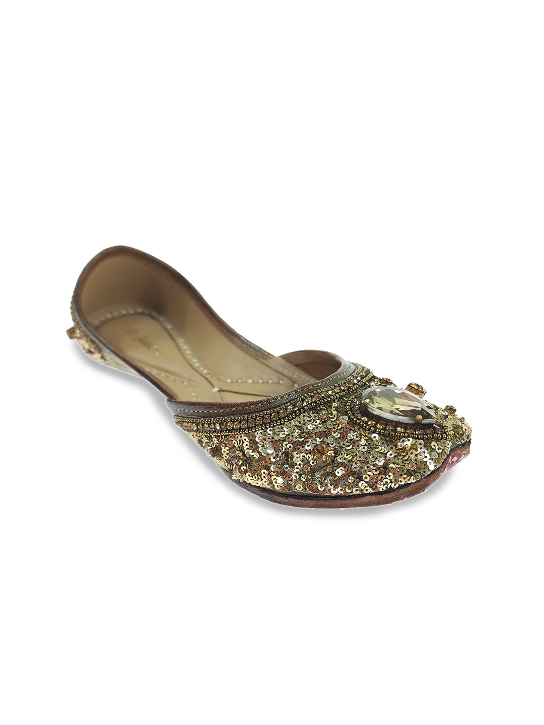 Fulkari Women Embellished Pure Leather Ethnic Mojaris