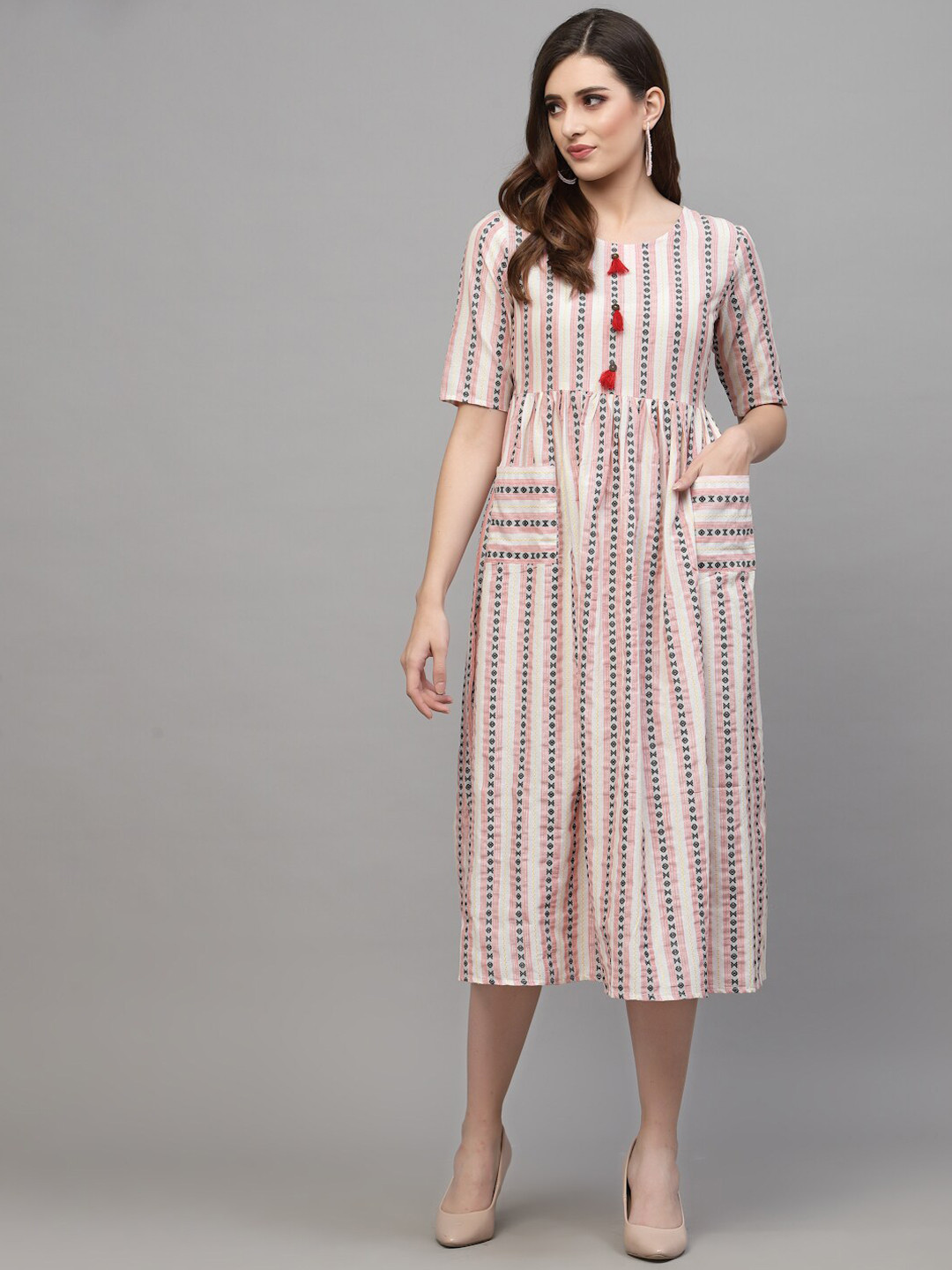 Stylum Women Woven-Design Ethnic Dress