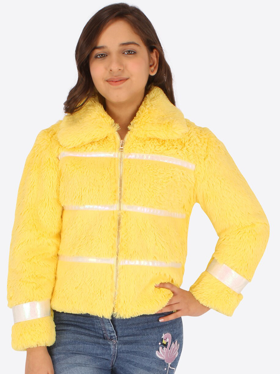 CUTECUMBER Girls Faux Fur Wind Cheater Tailored Jacket