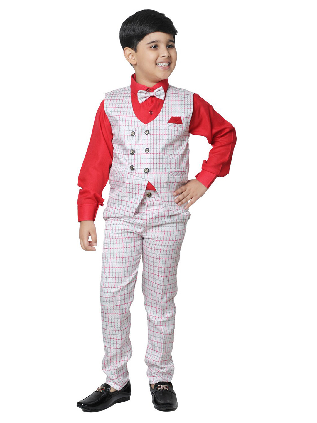 Pro-Ethic STYLE DEVELOPER Boys Checked Regular Fit 3 Piece Suit Set