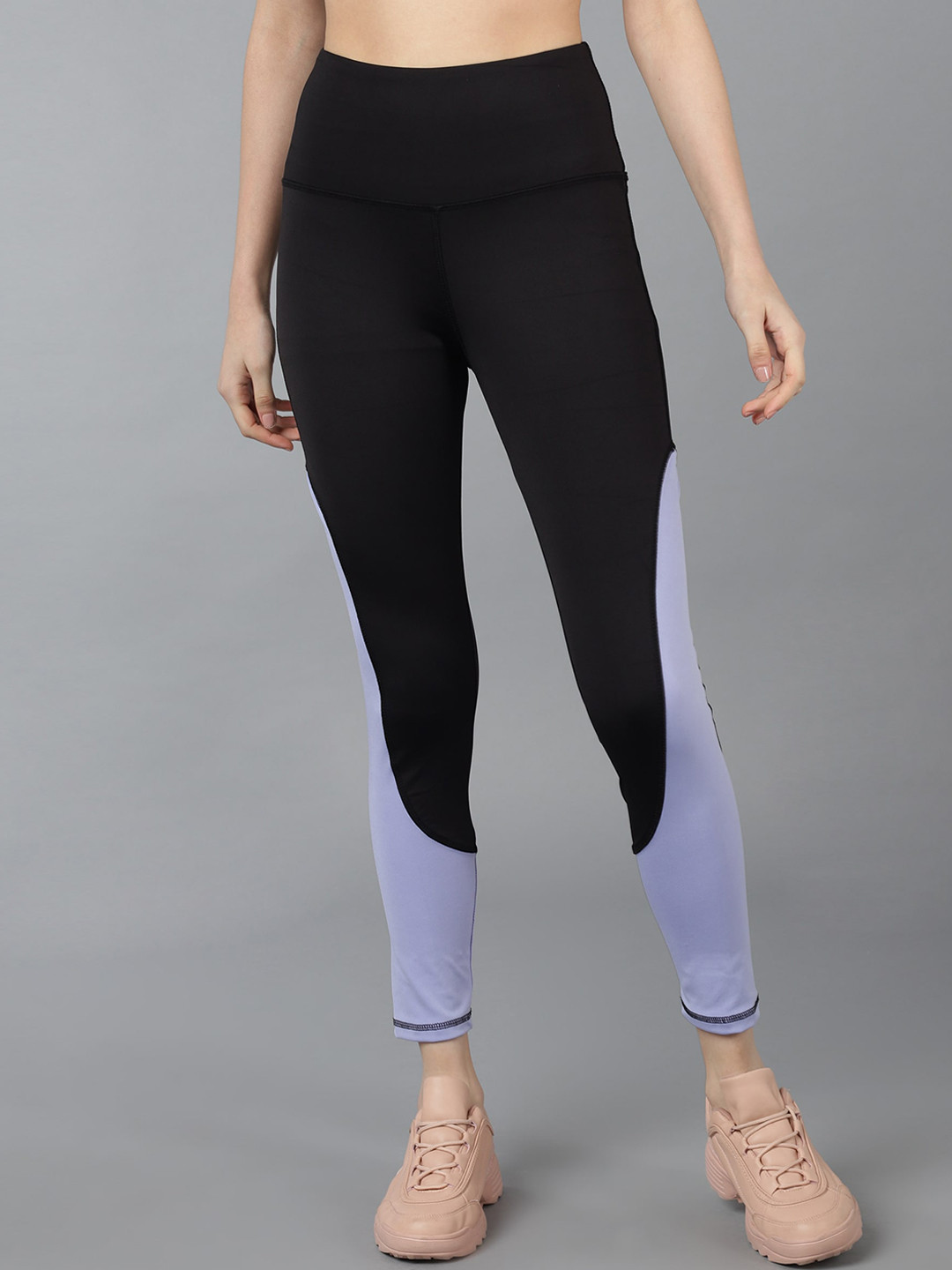 Rock Paper Scissors Women Colourblocked High Waist Training Tights