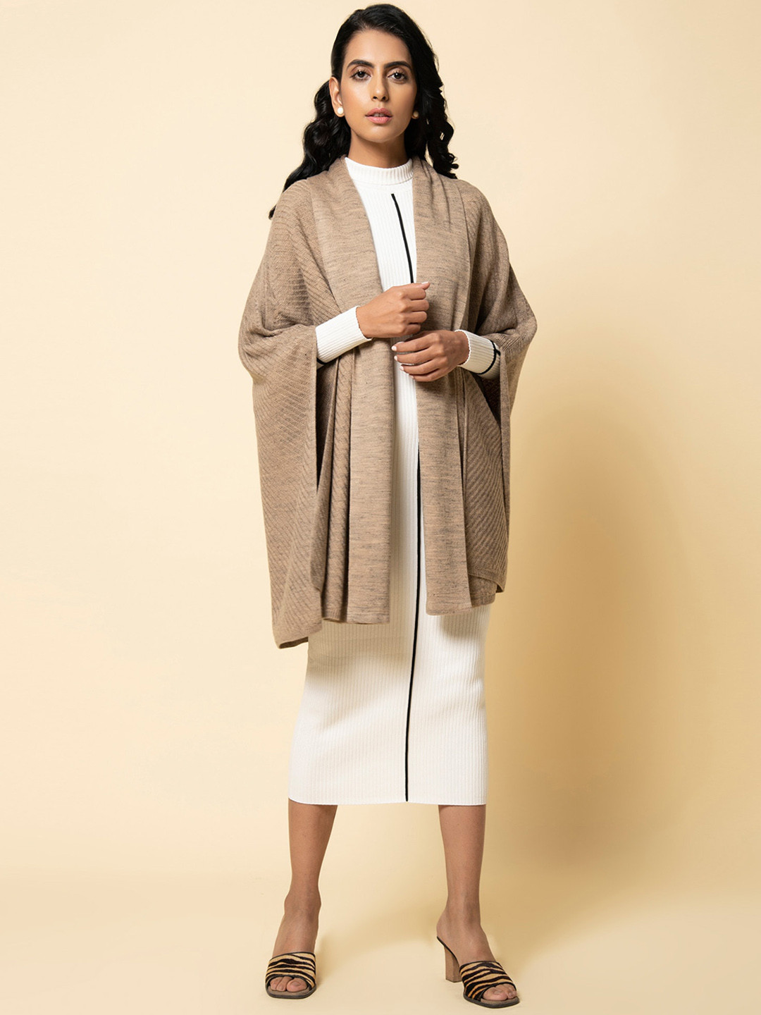 KHALEEJ Women Asymmetric Closure Longline Open Front Jacket