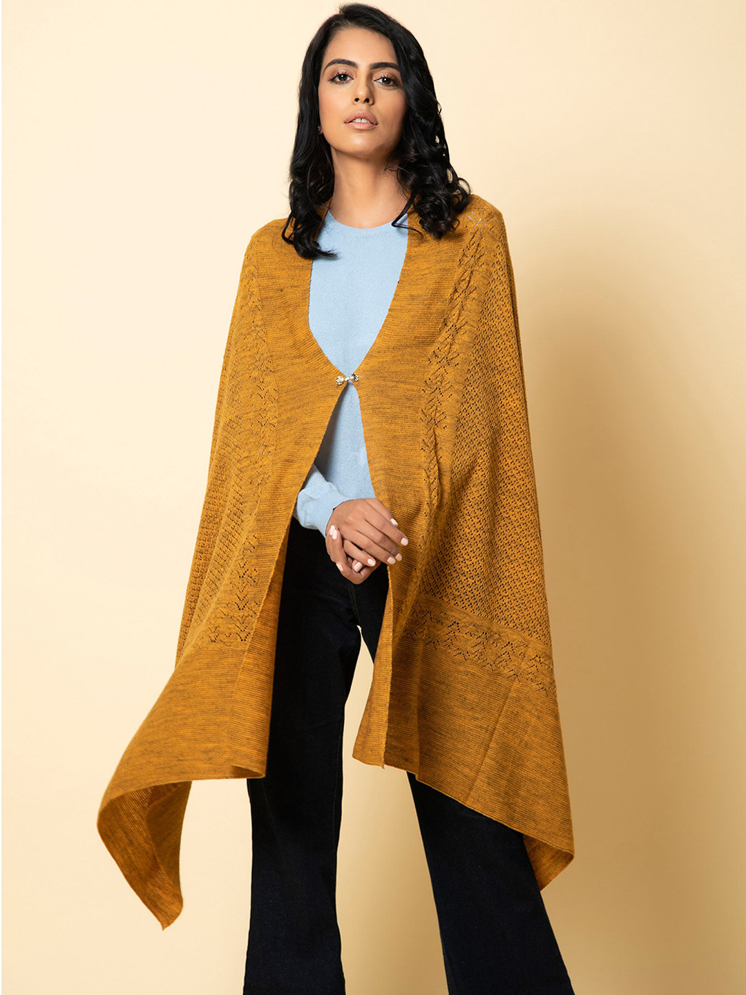 KHALEEJ Women Woven Design Wool Shawl