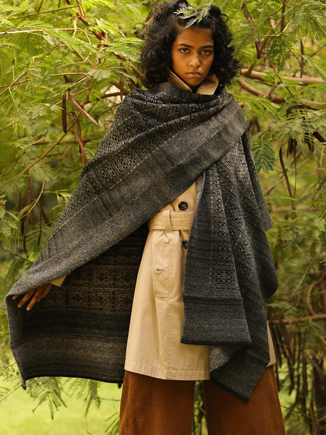 KHALEEJ Women Asymmetric Closure Longline Open Front Jacket