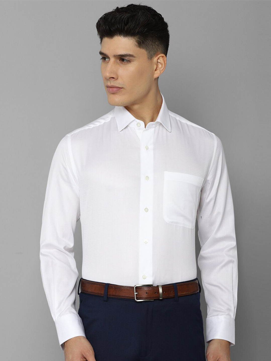 Luxure by Louis Philippe Men White Slim Fit Formal Shirt