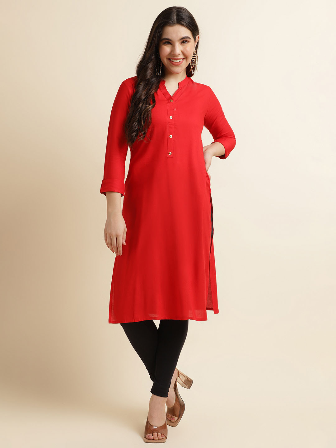Fabclub Roll Up Sleeve Kurta