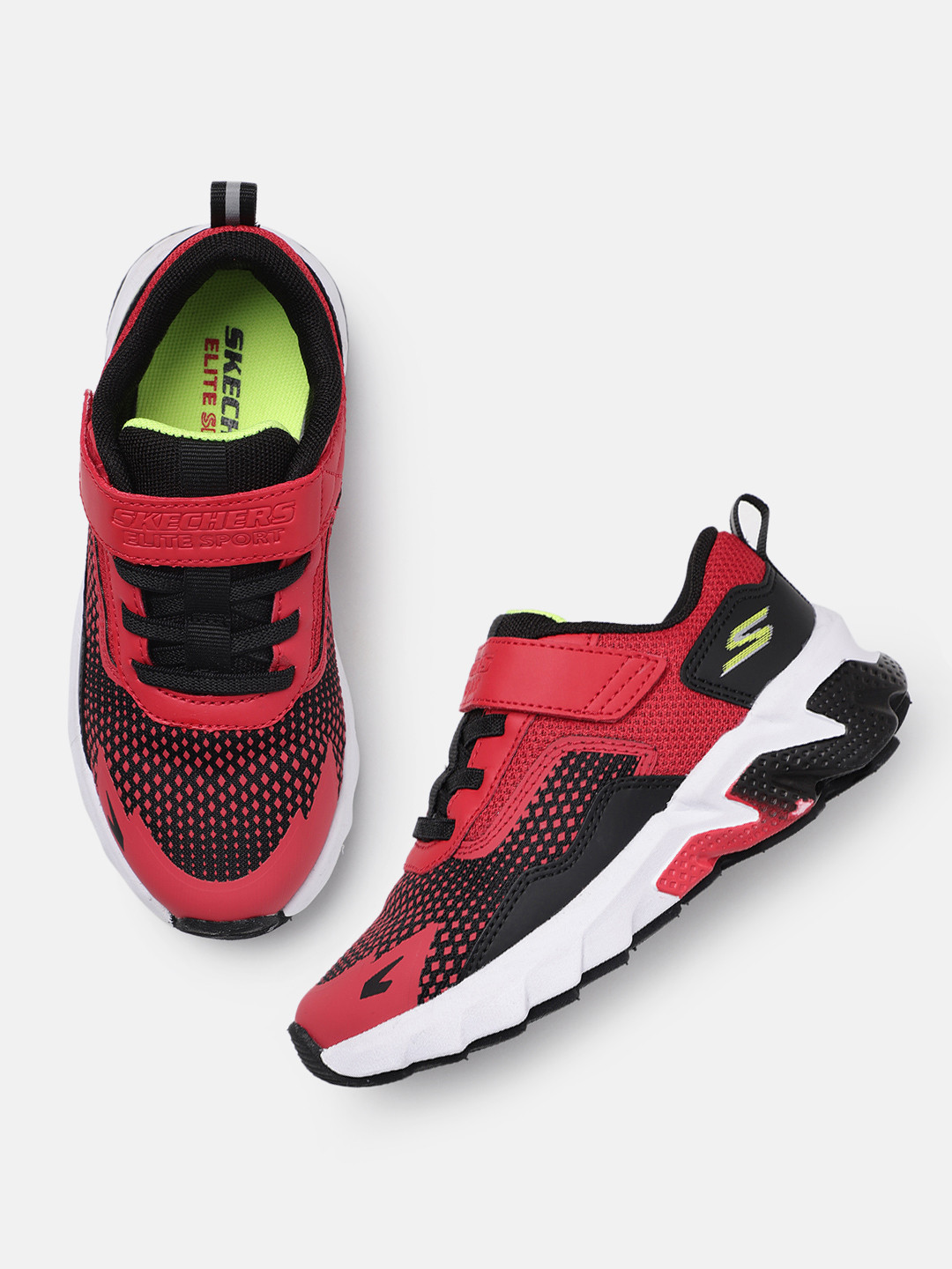 Skechers Boys Red ELITE SPORT TREAD Woven Design Sneakers