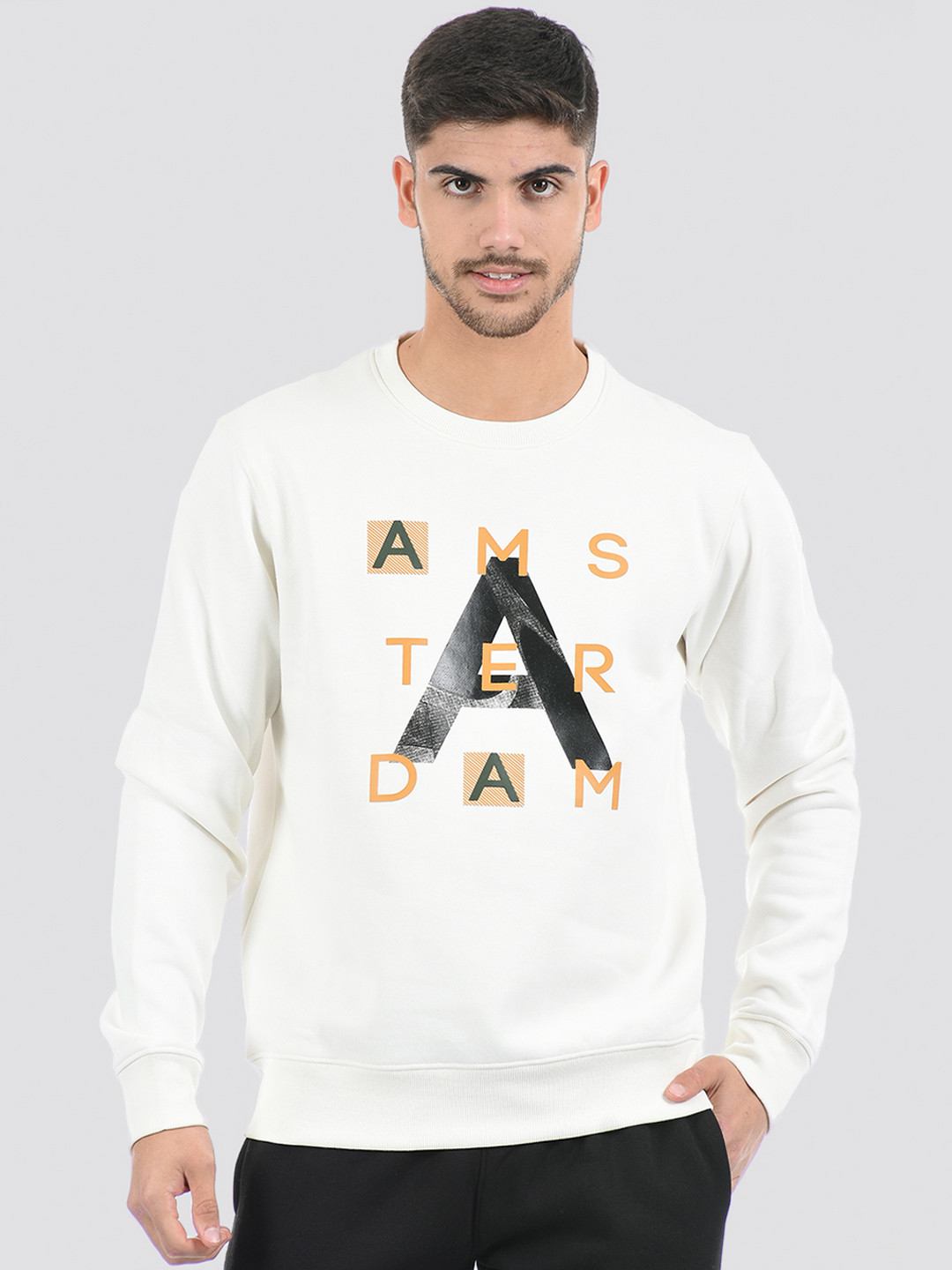 ONEWAY Men Printed Cotton Sweatshirt