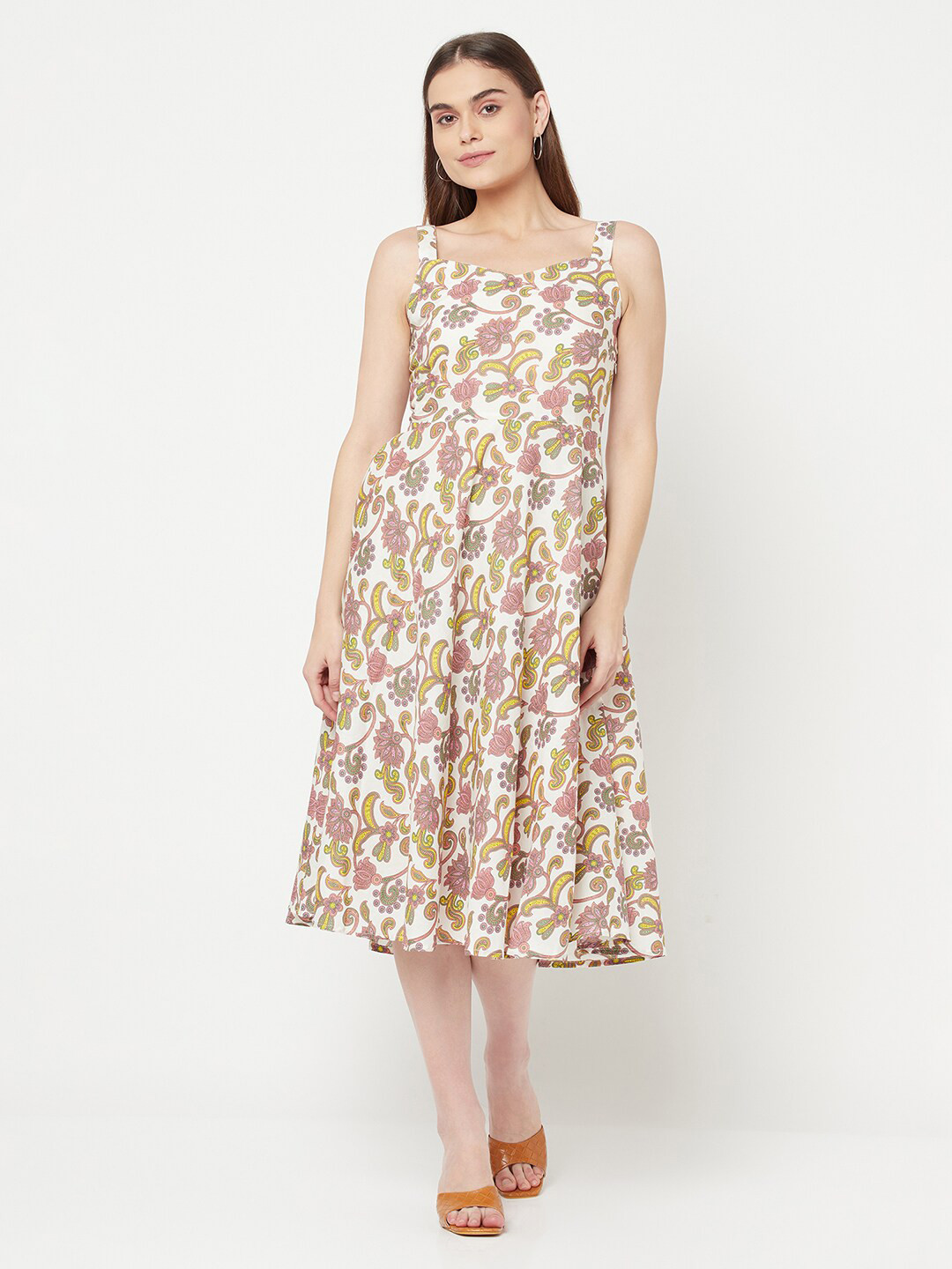 RAASSIO Cotton Floral Midi Dress