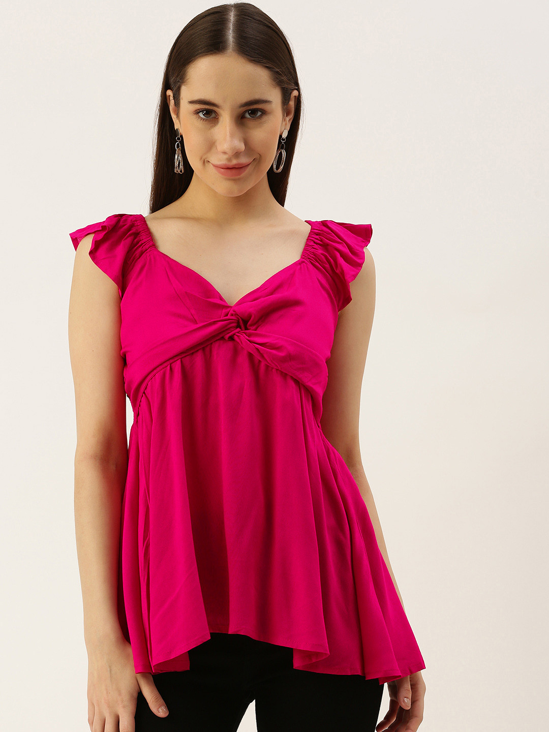 IQRAAR Sweetheart Neck A-Line Top