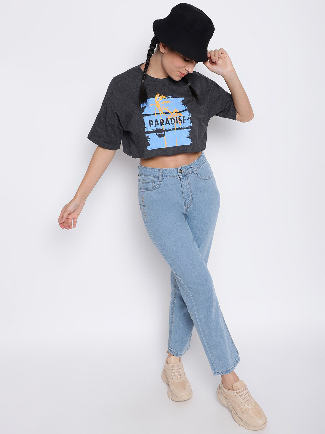 Belliskey Women Printed Round Neck Loose Cotton T-shirt