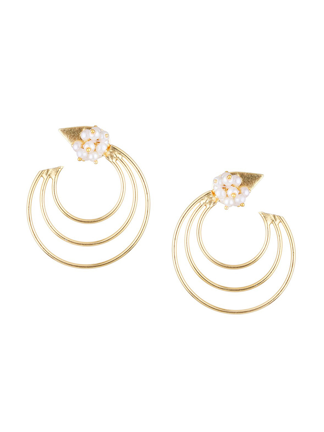 Runjhun Gold-Plated Contemporary Hoop Earrings