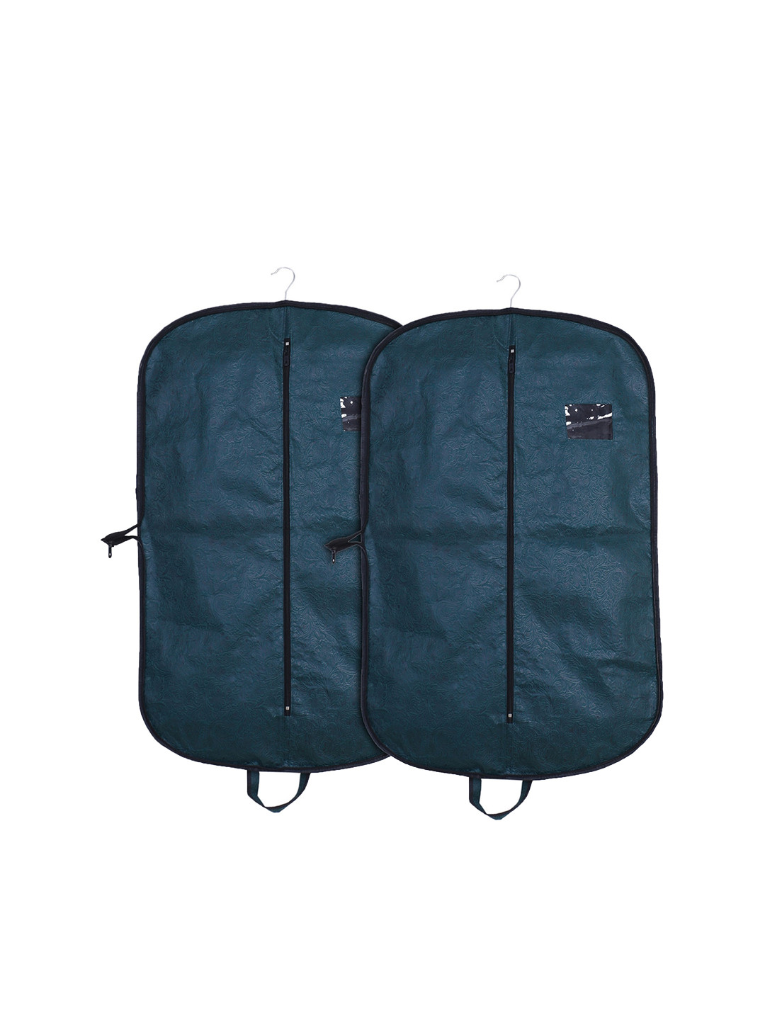 Kuber Industries Set Of 2 Teal-Green Embossed Design Foldable Coat & Blazer Covers