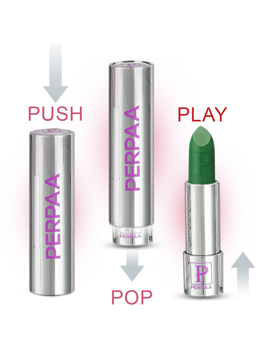 PERPAA Set of 3 Push Pop & Play Long-Lasting Moisturising Creamy Matte Lipsticks 3.5 g Each -Nude 162 - Brown 167 - Natrual Pink 305