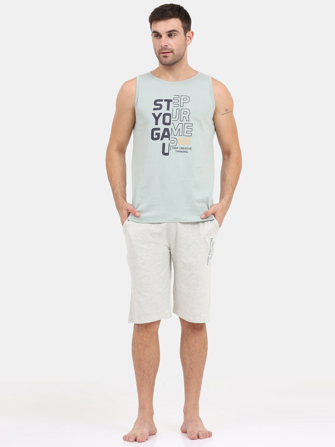 Masculino Latino Men Printed Pure Cotton Night suit