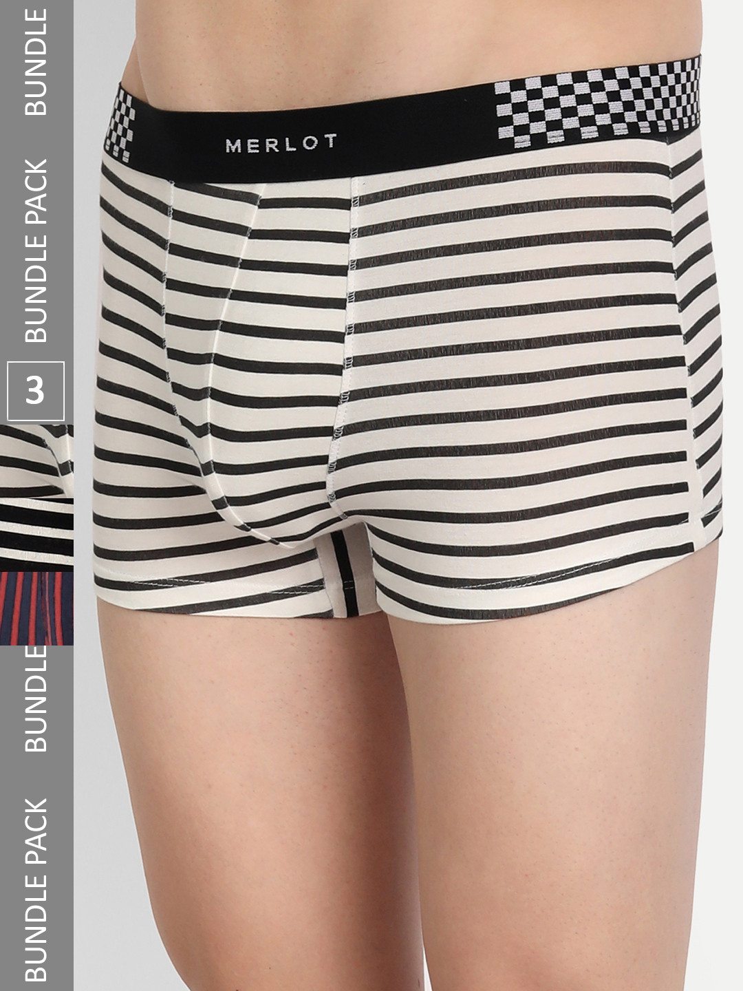 MERLOT Men Pack Of 3 Stripped Trunks MRLT_16_17_18_CMB_S