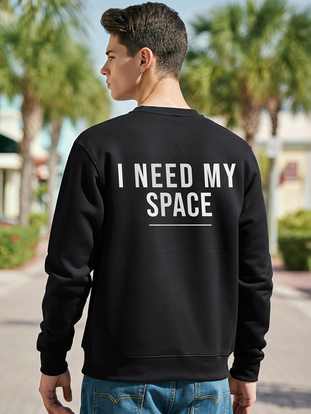 Bewakoof Nasa Men Plum NASA Typography Sweatshirt