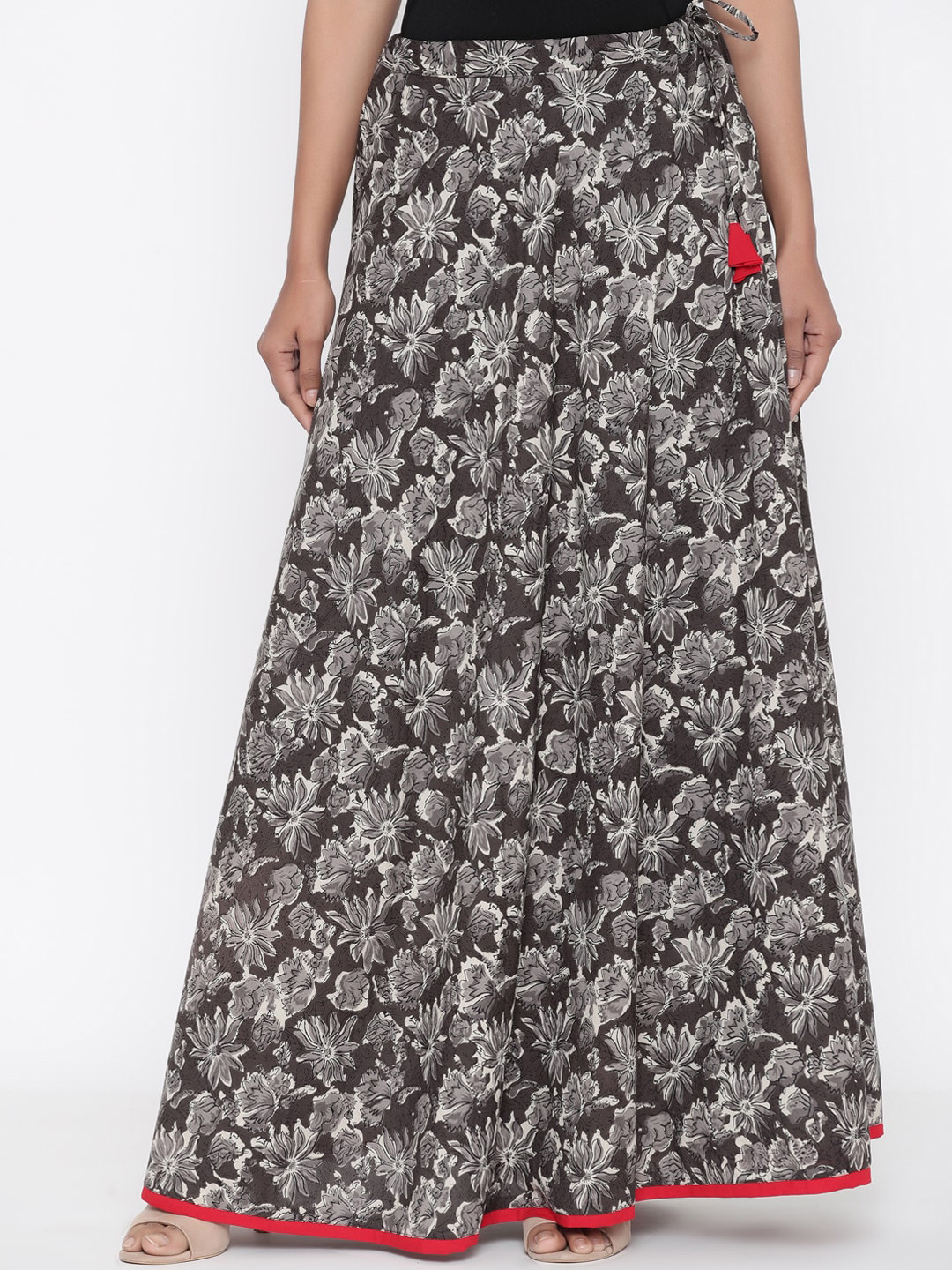SOUNDARYA Women Printed Pure Cotton Maxi Skirts