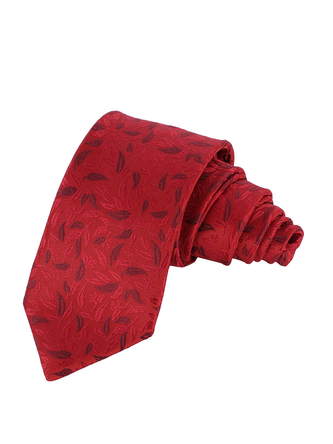 Alvaro Castagnino Men Red & Brown Woven Design Skinny Tie