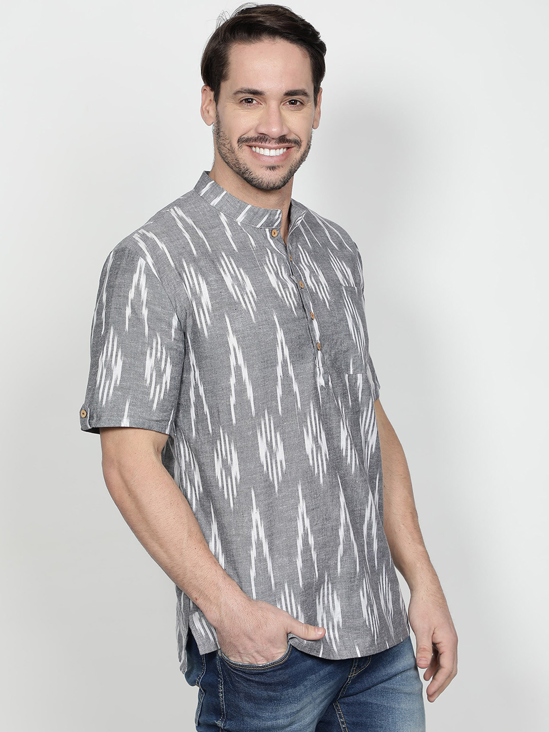 Cot'N Soft Men Geometric Printed Pure Cotton Kurta