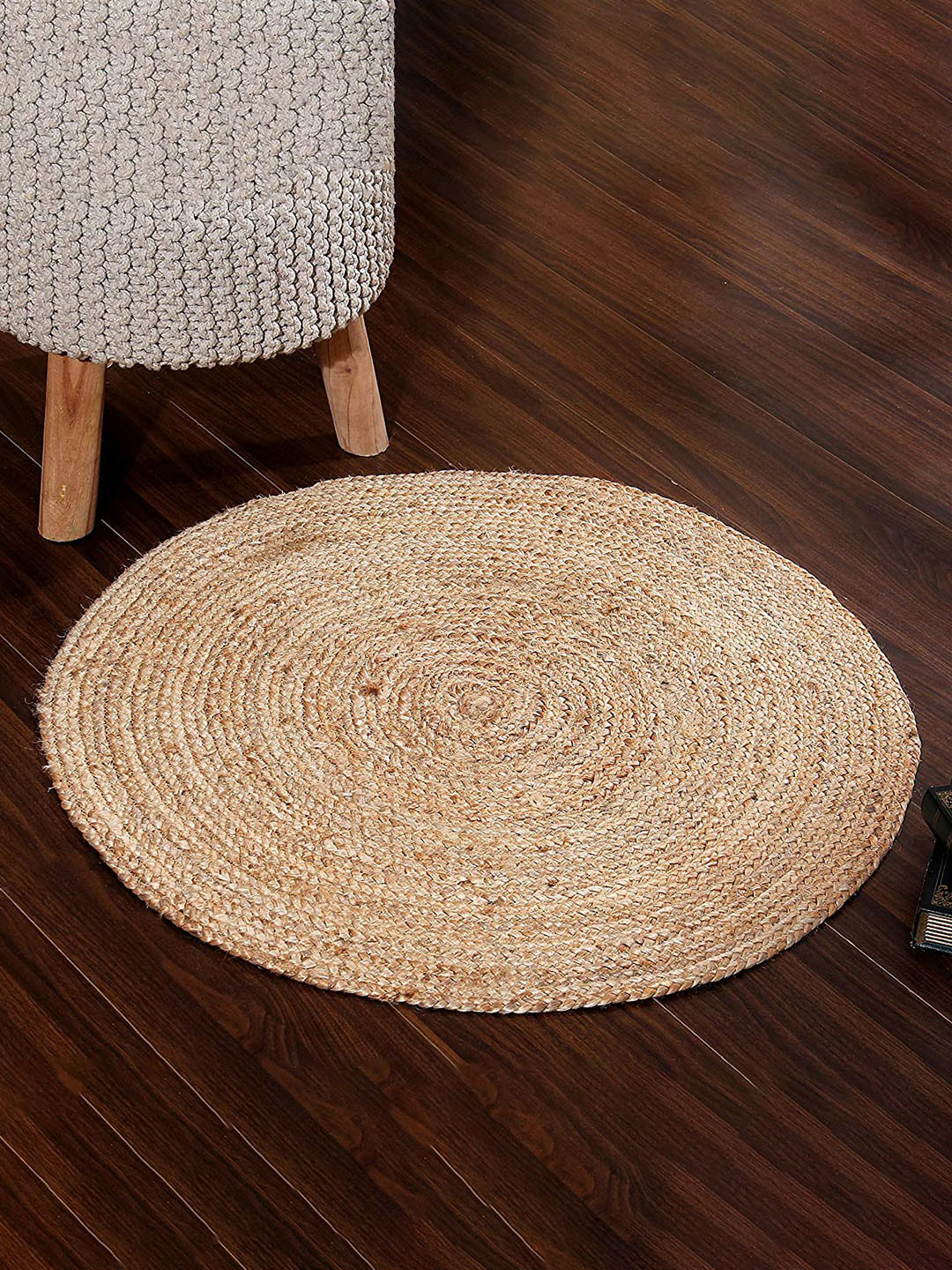 SASHAA WORLD Beige Braided Oval Jute Floor Mat