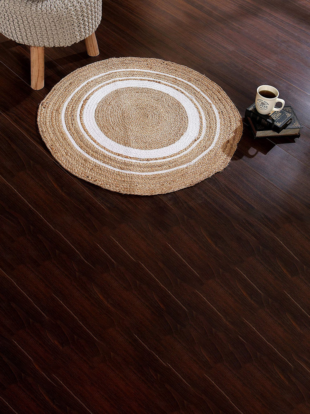 SASHAA WORLD Beige Jute Braided Floor Mat