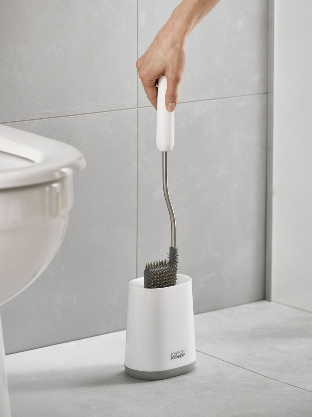 Joseph Joseph Flex Lite Grey Toilet Brush with Holder