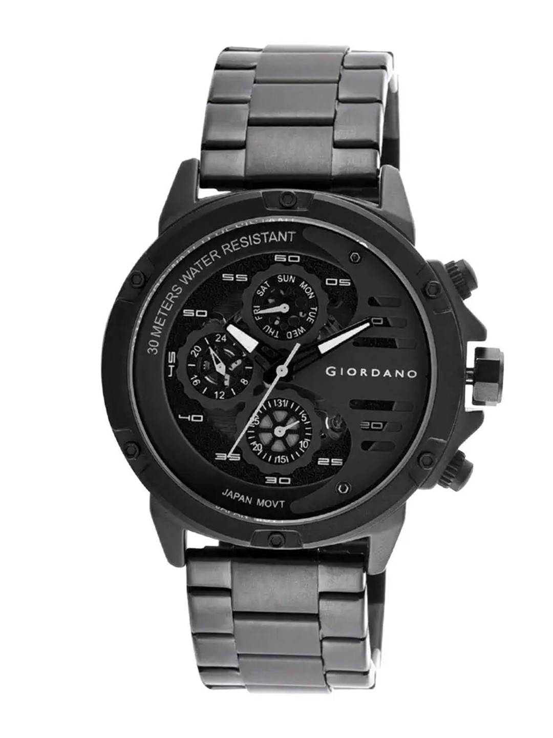 GIORDANO Men Patterned Dial & Bracelet Style Straps Analogue Watch GD-50001-22