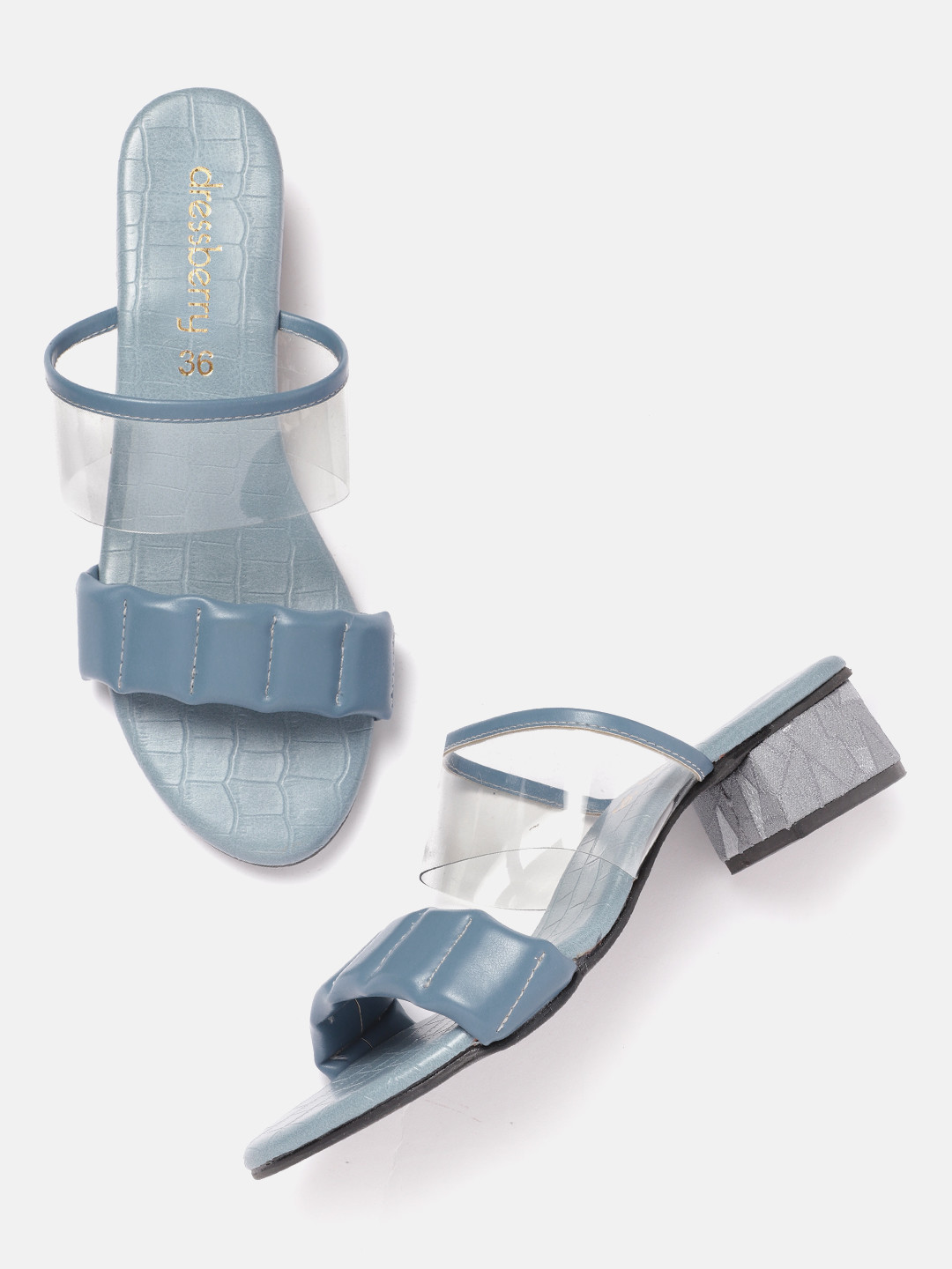 DressBerry Quilt Textured Block Sandals