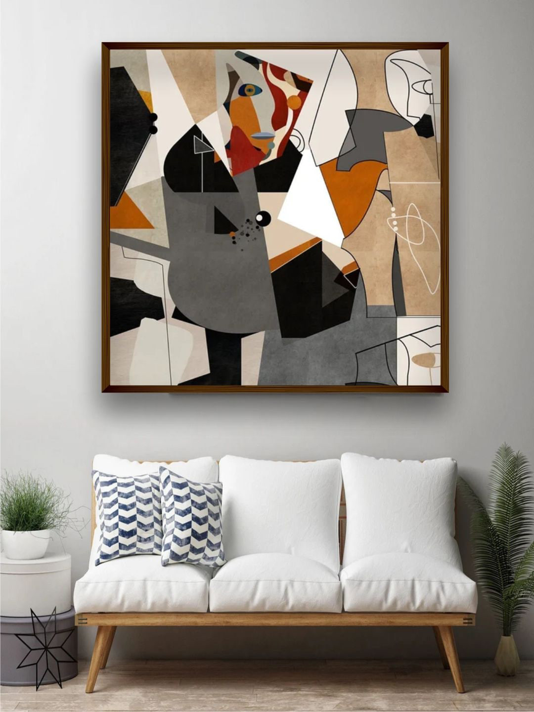 The Art House Grey & Beige Abstract Printed Wall Art