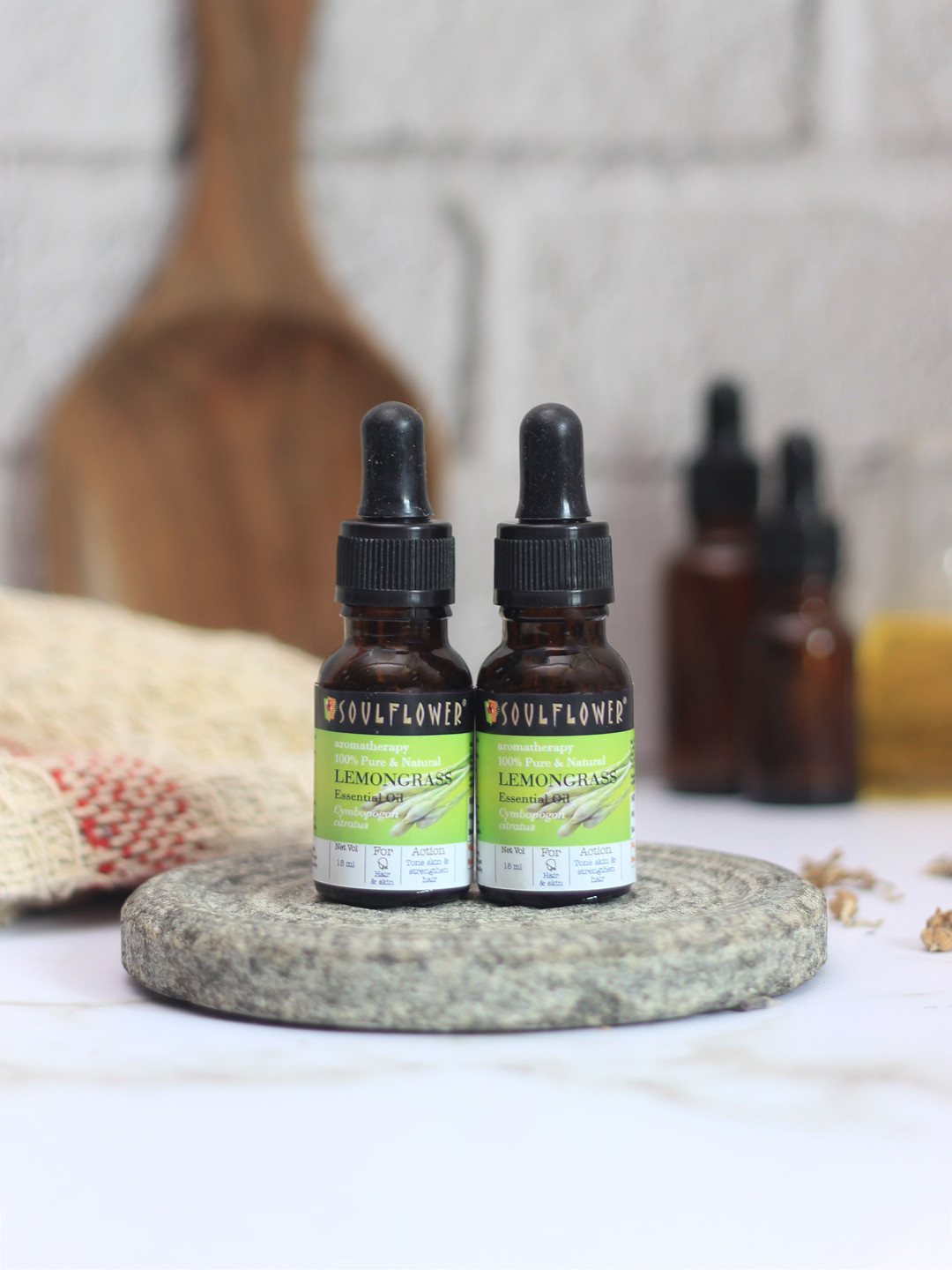Soulflower Set of 2 Lemongrass Essential Oils - 15 ml Each