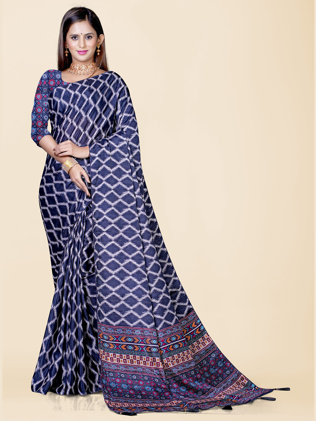 KAJREE Silk Cotton Baluchari Saree