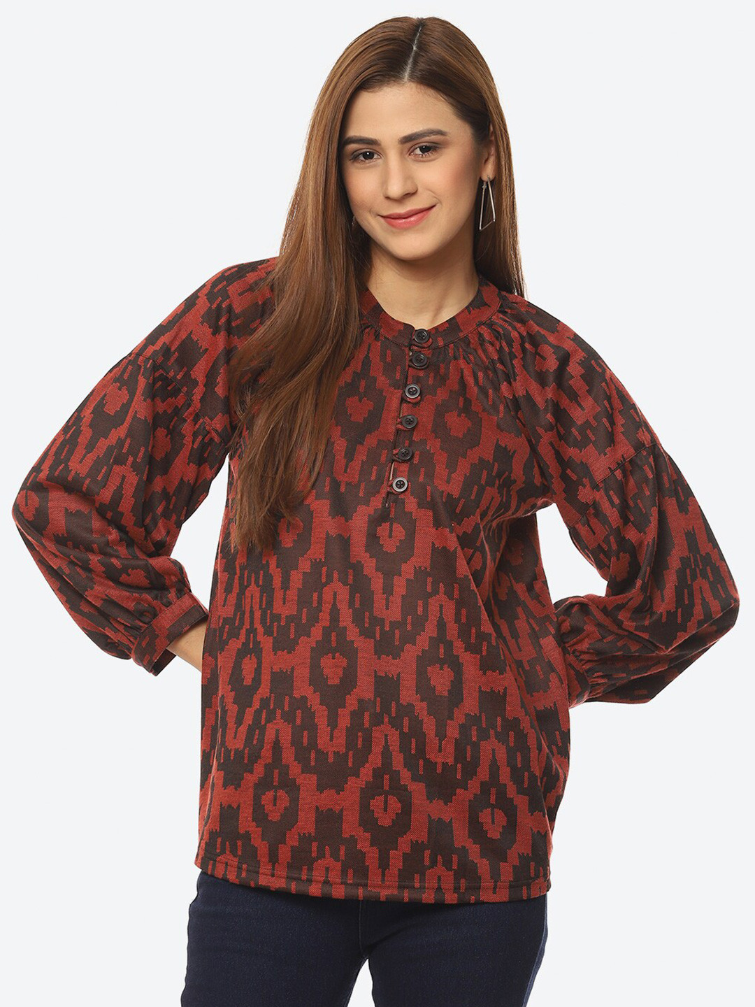 Kurti's by Menka Geometric Print Top