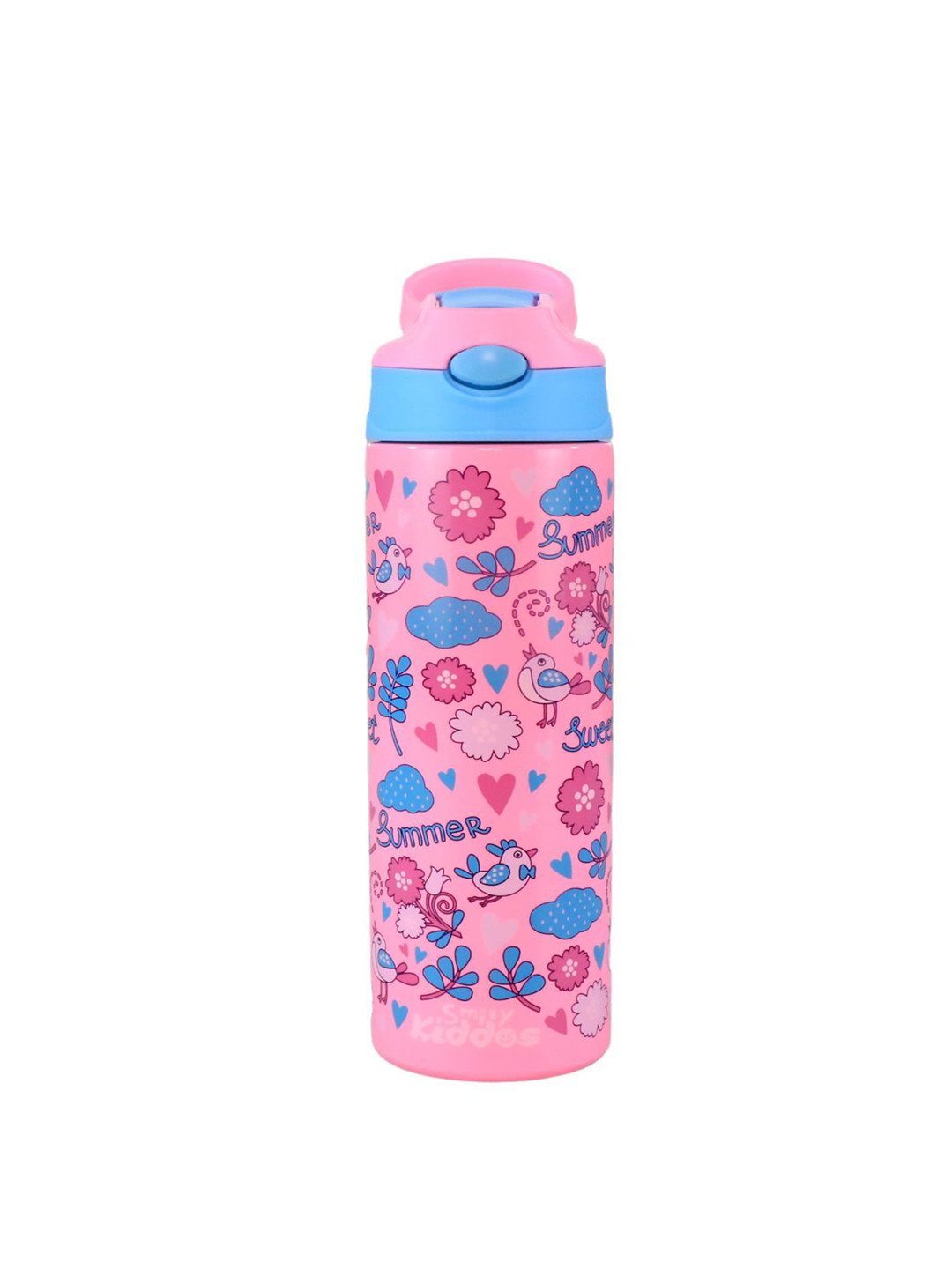Smily Kiddos Pink Summer Printed Insulated Water Bottle 600 ml