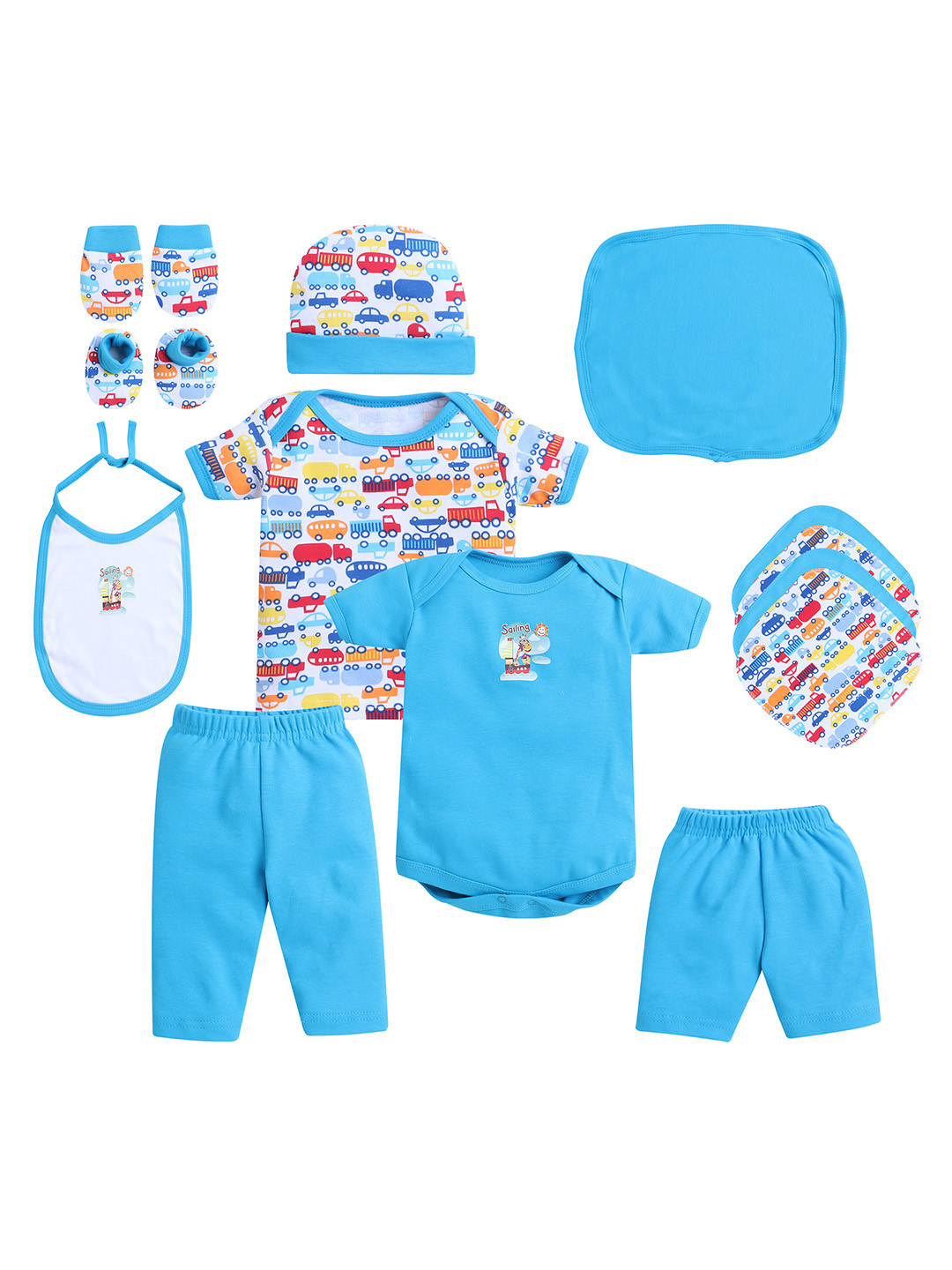 EIO Infant 13 Pcs Printed Pure Cotton Baby Apparel Gift Set