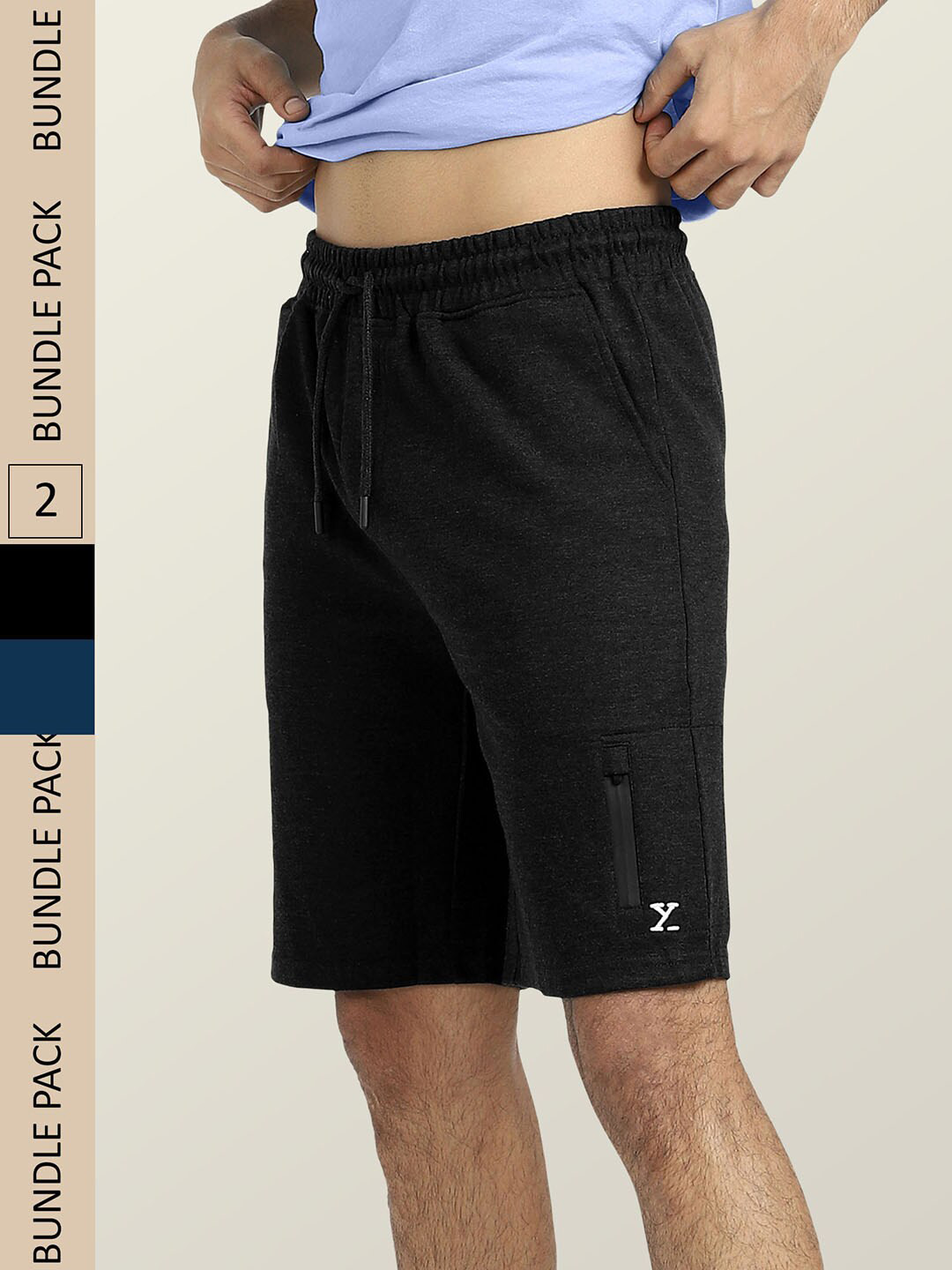 XYXX Men Pack Of 2 Athleisure Hype Cotton Casual Shorts