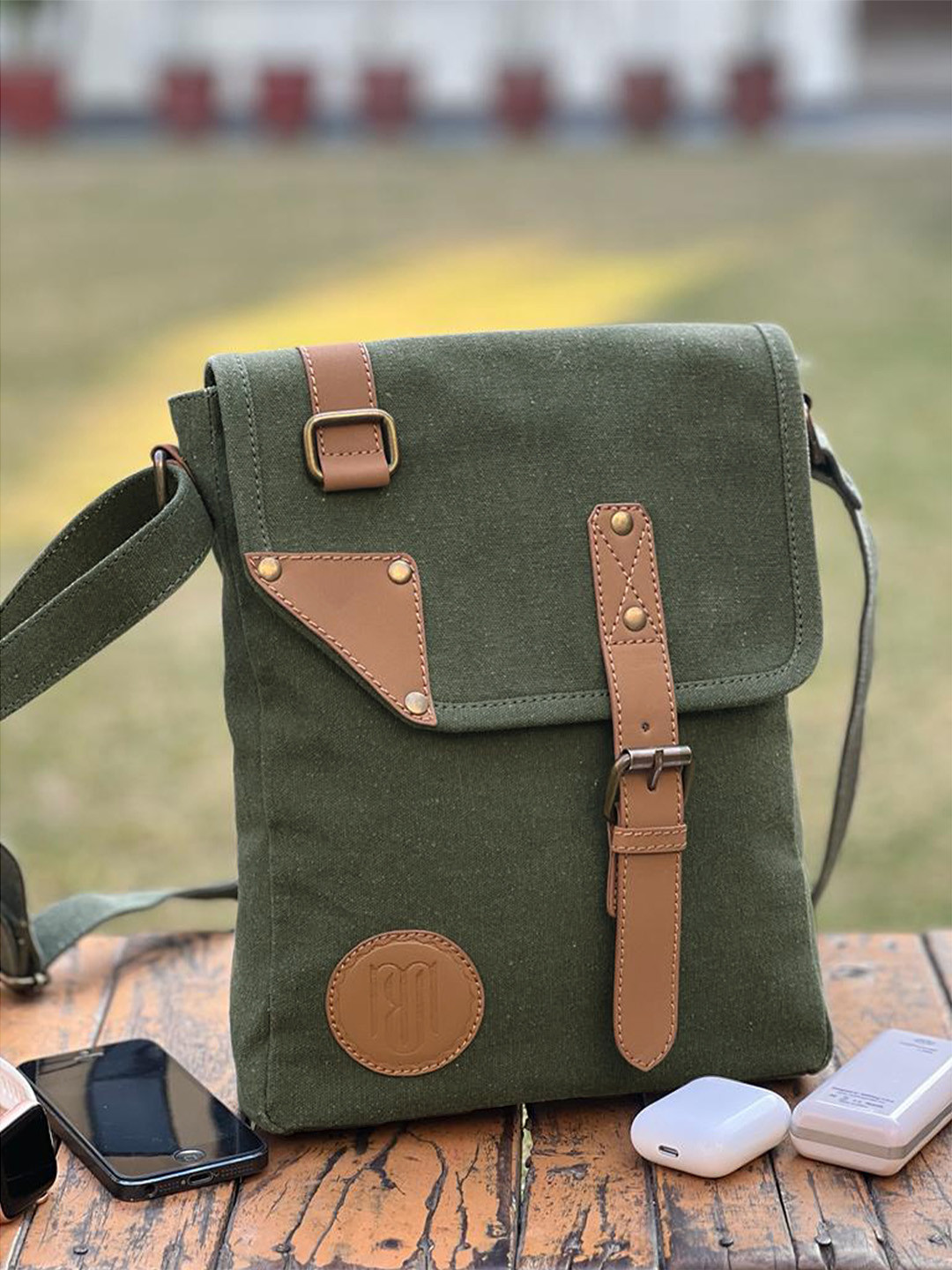 Mona B Canvas Structured Sling Bag