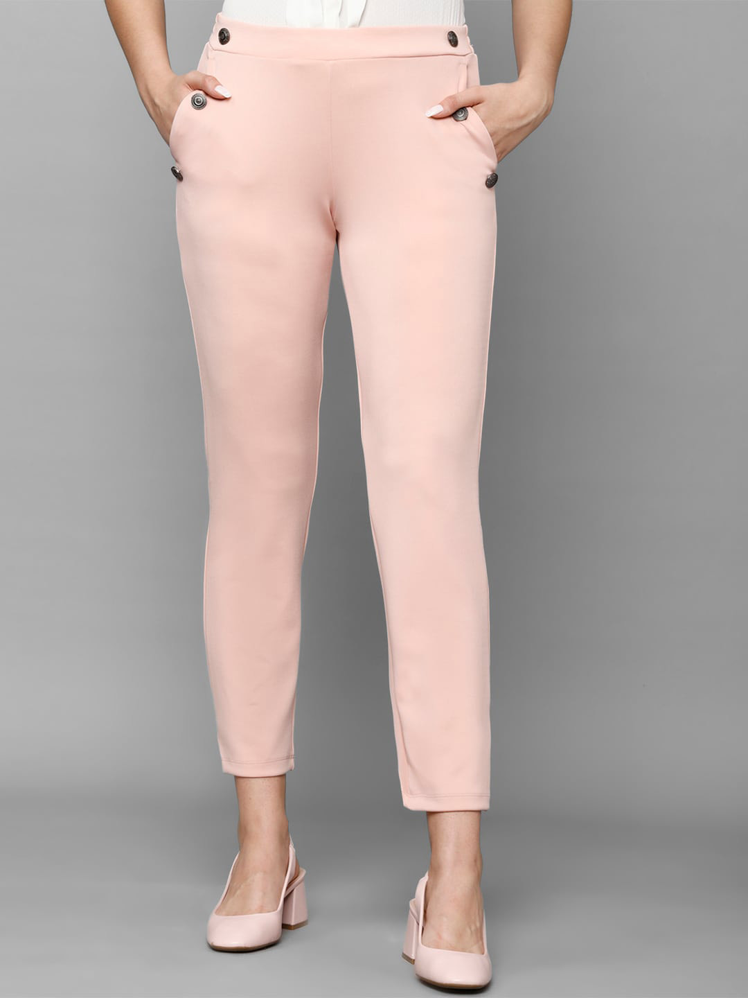 Allen Solly Woman Slim Fit Crop Trousers