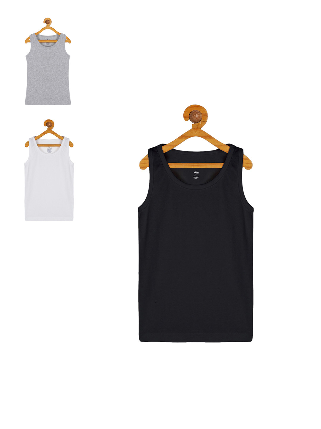 KiddoPanti Boys Pack Of 3 Pure Cotton Innerwear Vests SS23BVT005