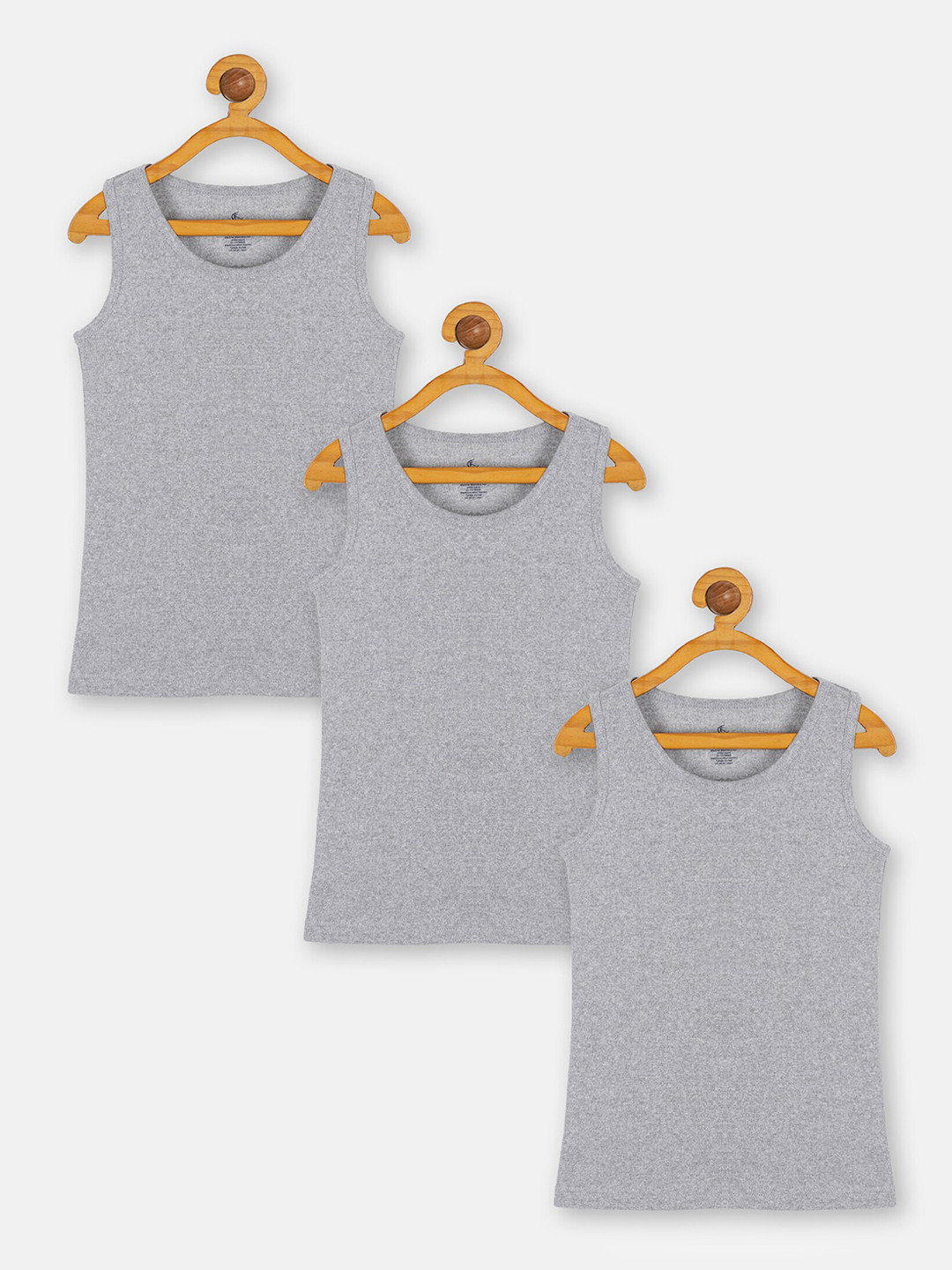 KiddoPanti Boys Pack Of 3 Pure Cotton Rib Innerwear Vests SS23BVT005