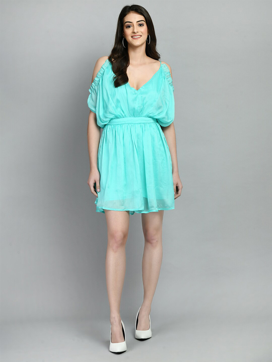 Fuchsia  Cold Shoulder Dress