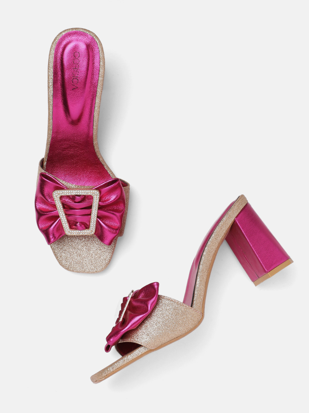 CORSICA Block Heels with Bow Accent