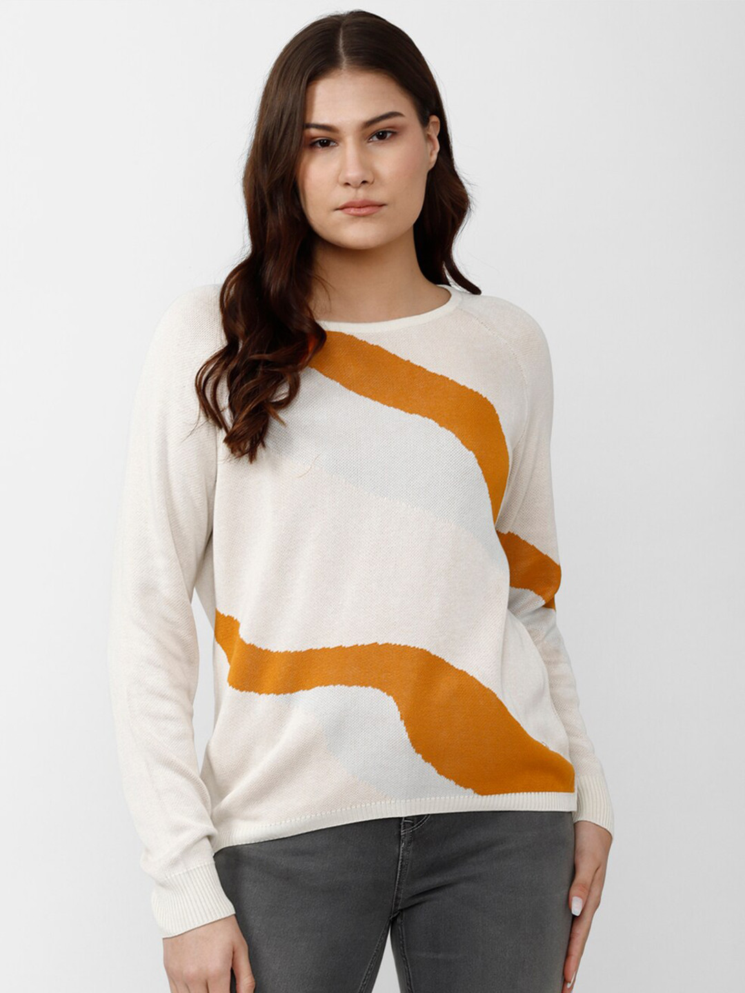 Van Heusen Woman Colourblocked Round Neck Top