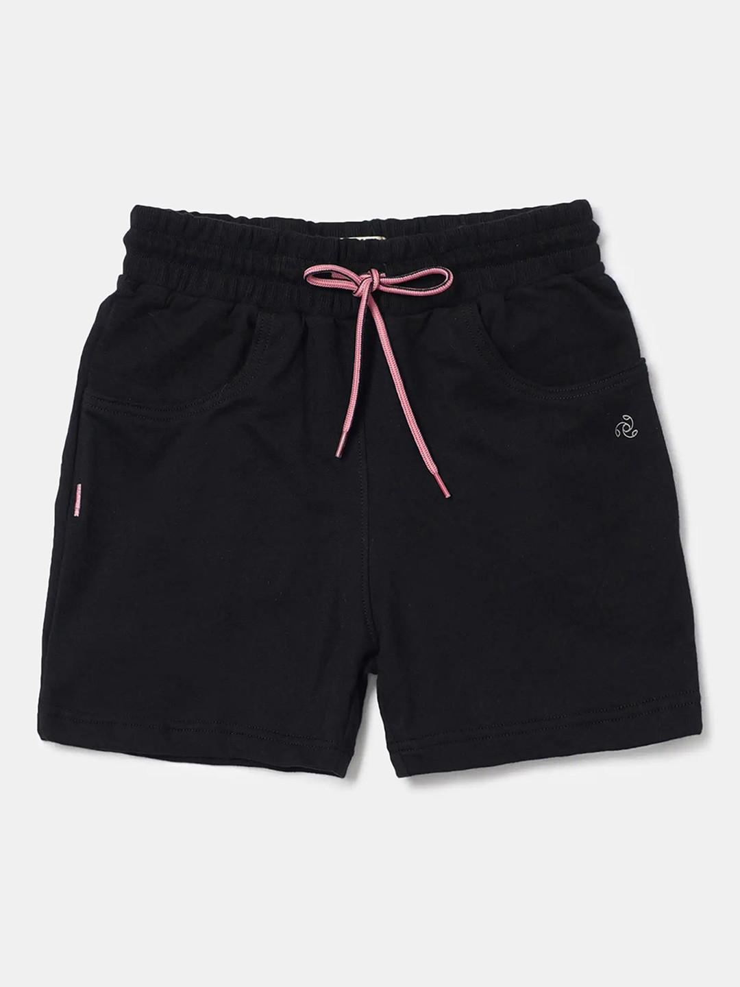 Jockey Girl's Super Combed Cotton Solid Regular Fit Shorts With Drawstrings Closure-AG04